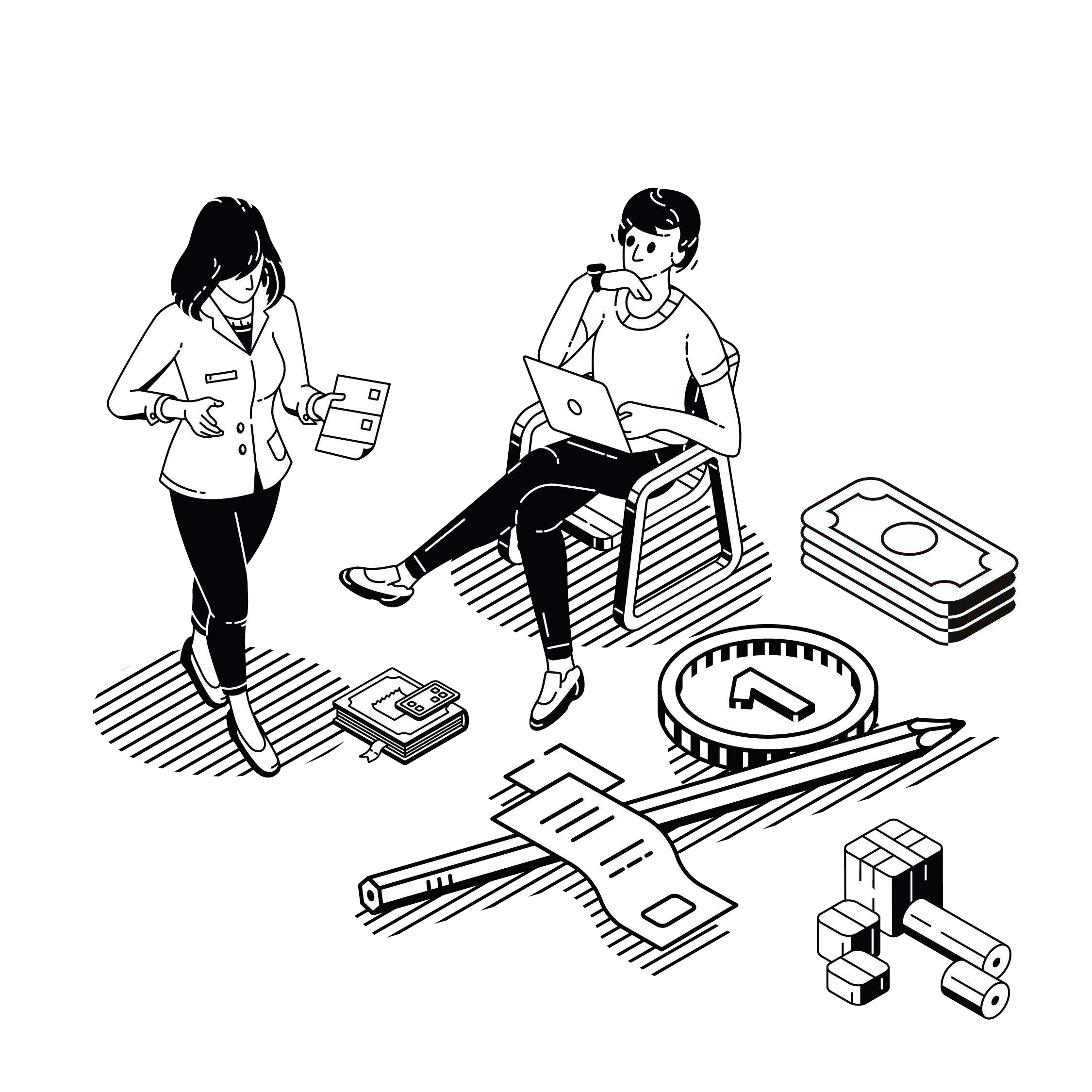 Illustration of a member talking things through with an AFW coach